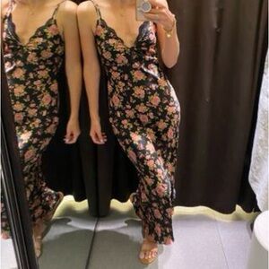 Zara Satin Floral Slip Dress